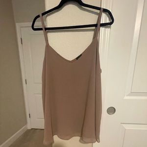 SOPHIE - TAN CHIFFON DOUBLE LAYER SWING CAMI